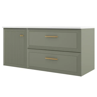Servantskap Gold <strong>Tandem</strong>  Grønn Matt 40+80 cm med Servant Hvit Blank