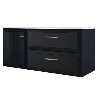 Servantskap Gold <strong>Tandem</strong>  Mørkblå Matt 40+80 cm med Servant Hvit Blank