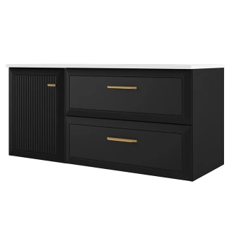 Servantskap Gold <strong>Tandem</strong>  Svart Matt 40+80 cm med Servant Hvit Blank