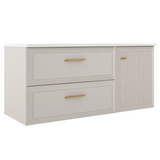 Servantskap Gold <strong>Tandem</strong>  Beige Matt 80+40 cm med Servant Hvit Blank