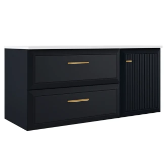 Servantskap Gold <strong>Tandem</strong>  Mørkblå Matt 80+40 cm med Servant Hvit Blank