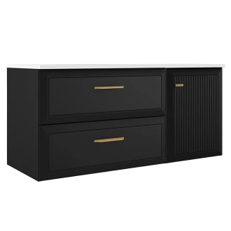 Servantskap Gold <strong>Tandem</strong>  Svart Matt 80+40 cm med Servant Hvit Blank