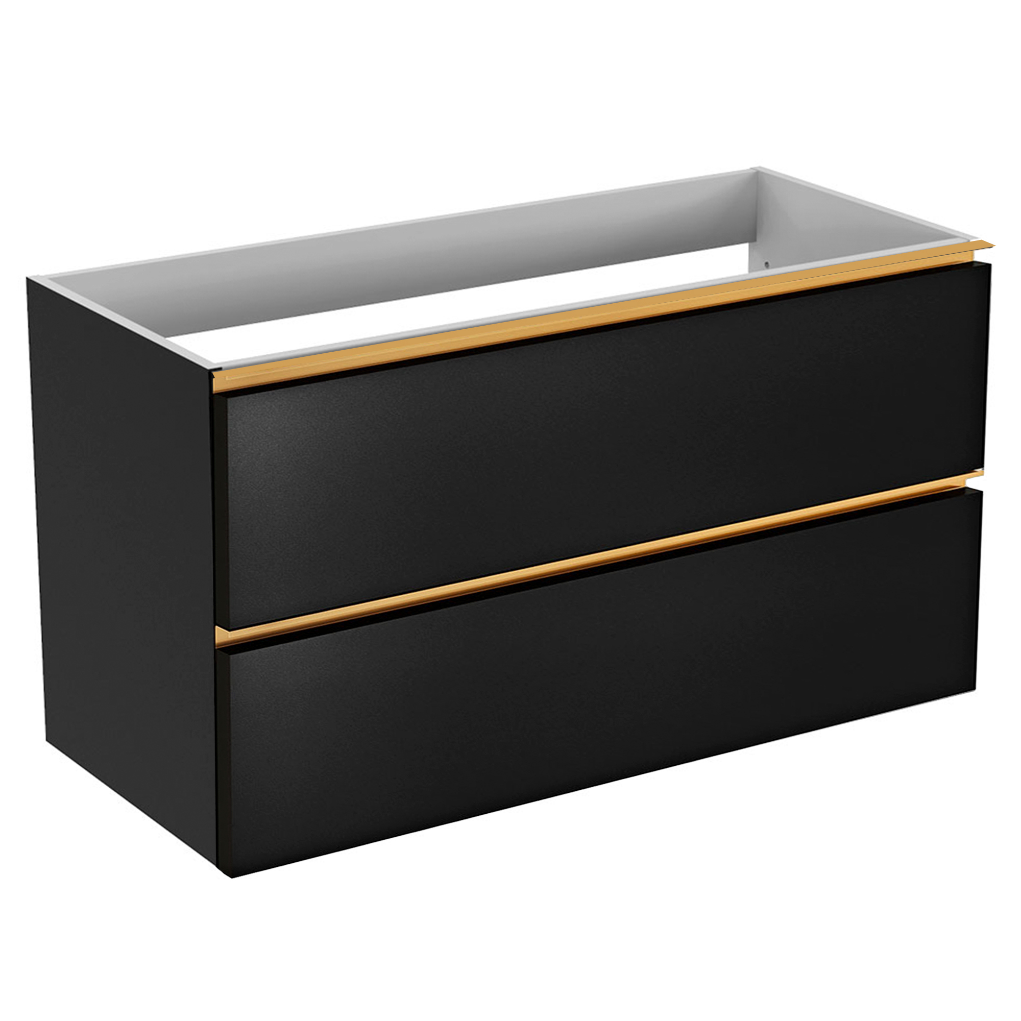 Servantskap Gold Luna Svart Matt 100 cm