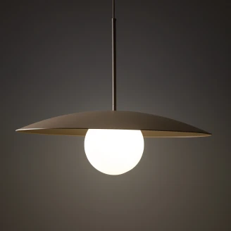 Hengelampe Solin Beige, Hvit Matt