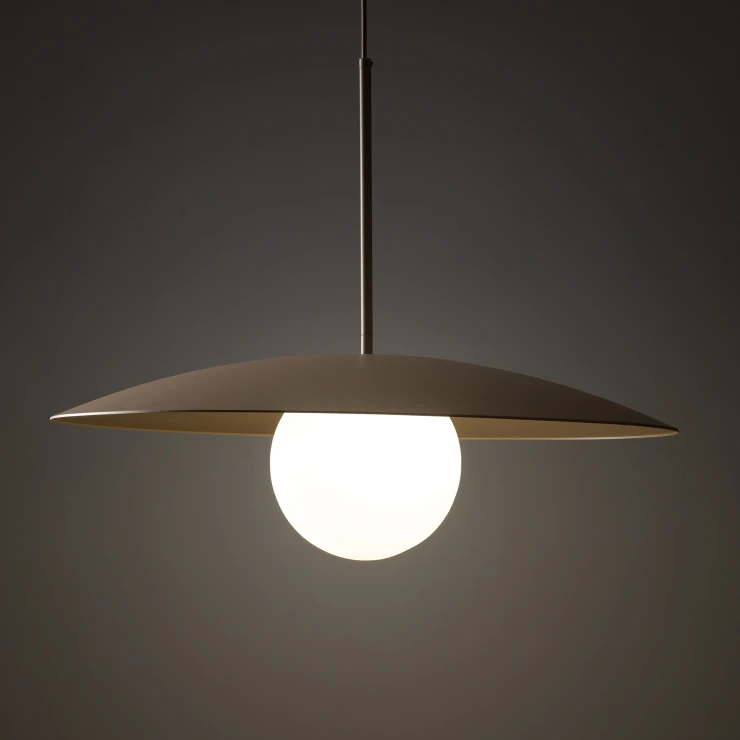 Hengelampe Solin Beige, Hvit Matt