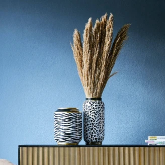 Werner Voss Vase Afrique Leo Svart, Hvit Blank