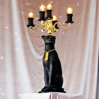 Bold Monkey Gulvlampe <strong>Proudly Crowned Panther</strong>  Svart Matt