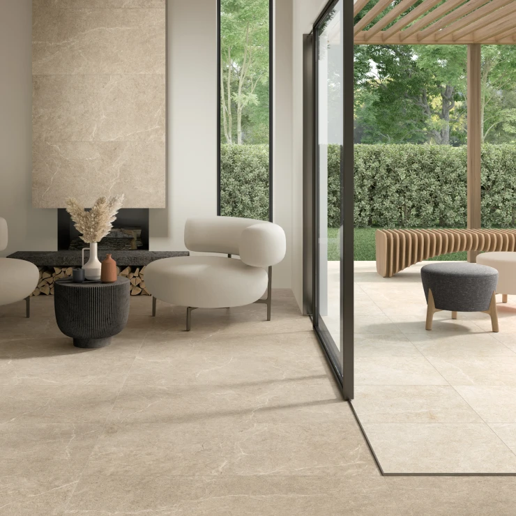 Utendørsflis Rosethorn Mörkbeige Matt 61x61 cm Tykkelse 20 mm