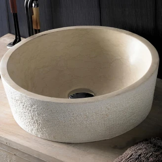 Bathco Servant Stone Dual Rund Beige 41 cm