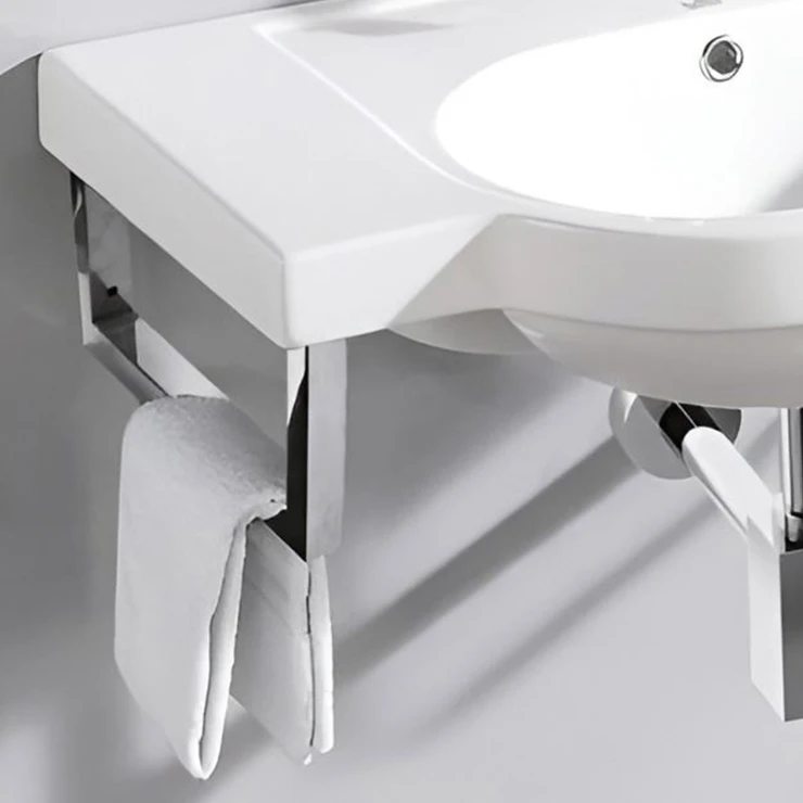 Bathco Rörstöd & Handdukstork Krom 2 st