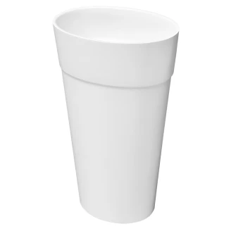 Håndlaget Servant <strong>Viento</strong>  Hvit Blank 84 cm med Hvit Pop-up Bunnventil