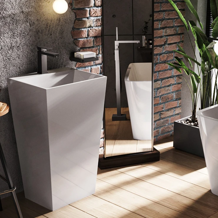 Håndlaget Servant Echelon Hvit Blank 85 cm