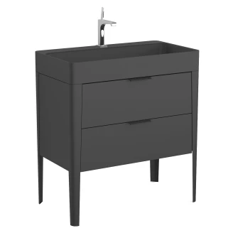 Servantskap <strong>Mood</strong>  Svart Matt 80 cm med Handfat Svart Matt