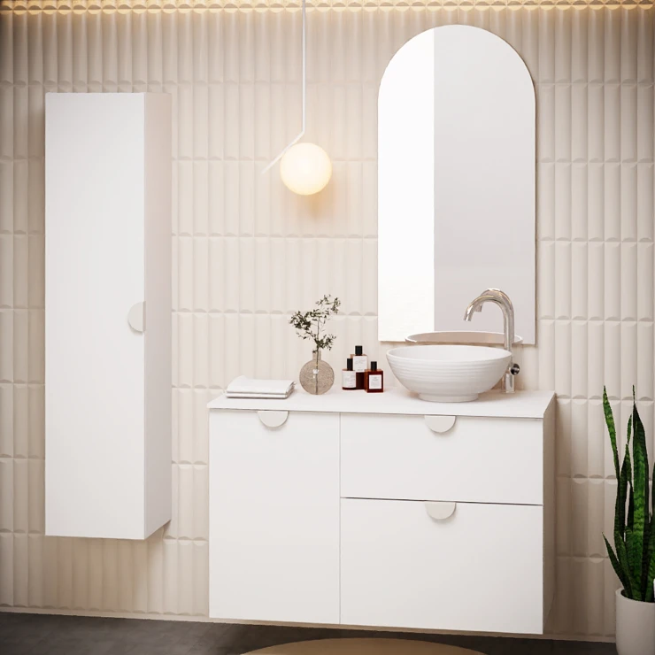 Speil Halvoval Celeste Hvit 50 cm