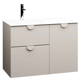 Underskab <strong>Celeste</strong>  Beige Mat 90 cm med Vask Hvid Blank