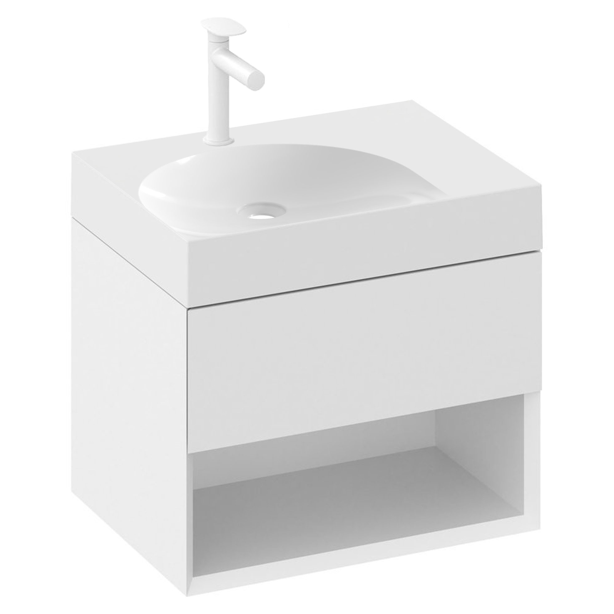 Ravak Servantskap Lite Hvit Blank 60 cm med Servant Venstre