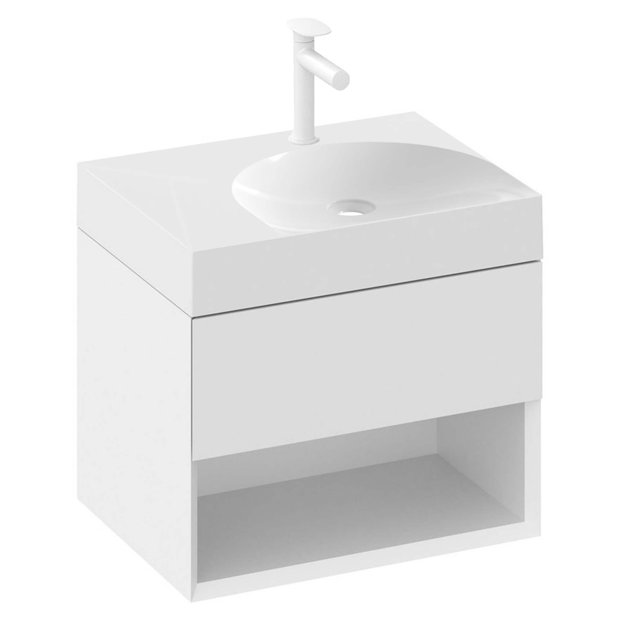 Ravak Servantskap Lite Hvit Blank 60 cm med Servant Høyre