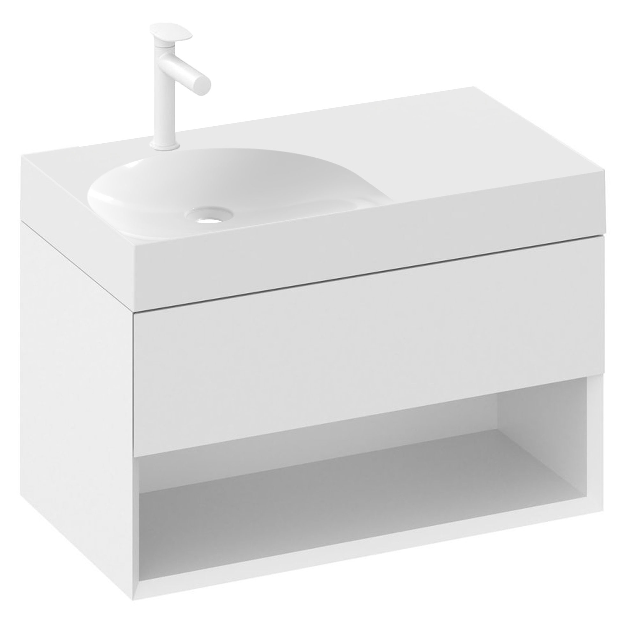 Ravak Servantskap Lite Hvit Blank 80 cm med Servant S Venstre