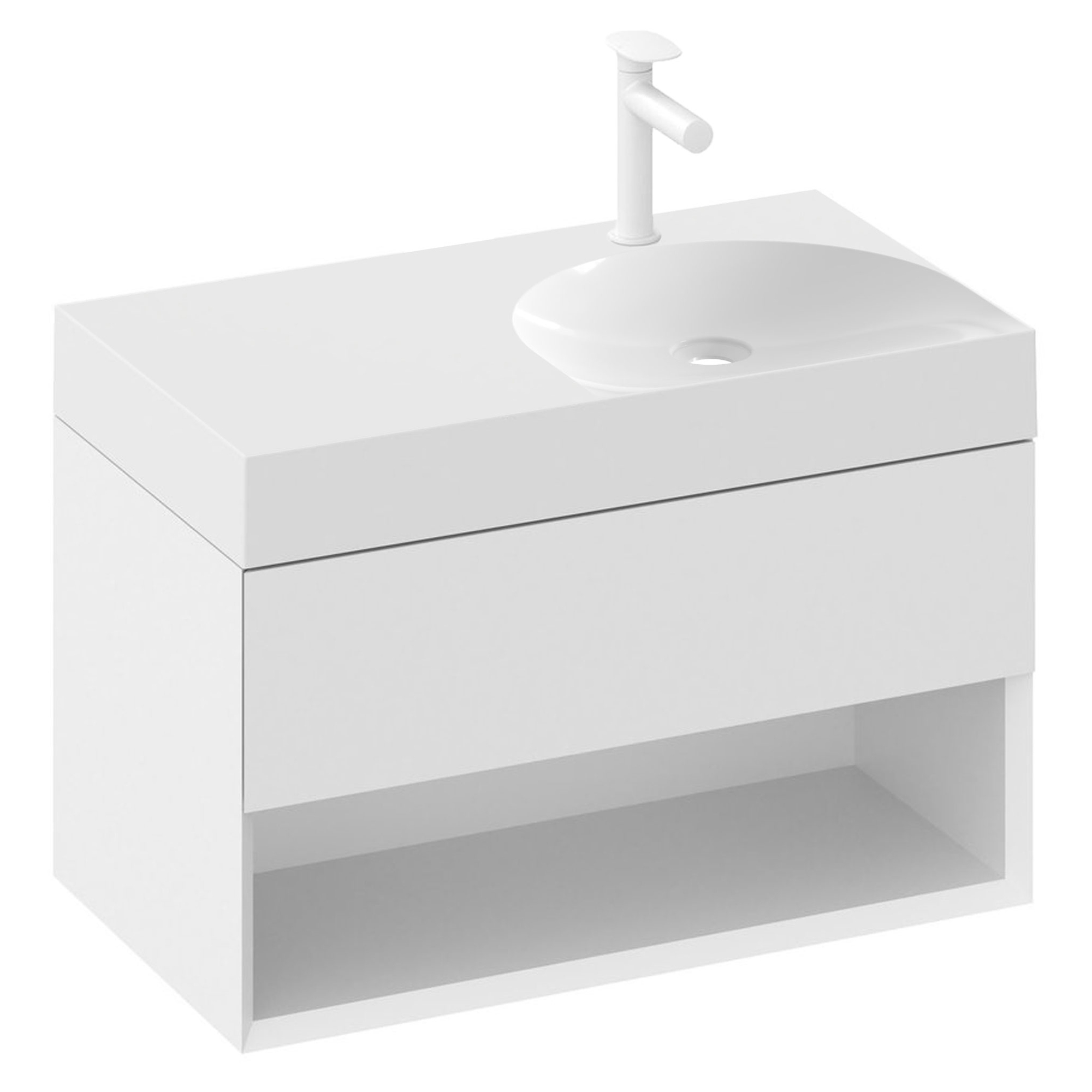 Ravak Servantskap Lite Hvit Blank 80 cm med Servant S Høyre