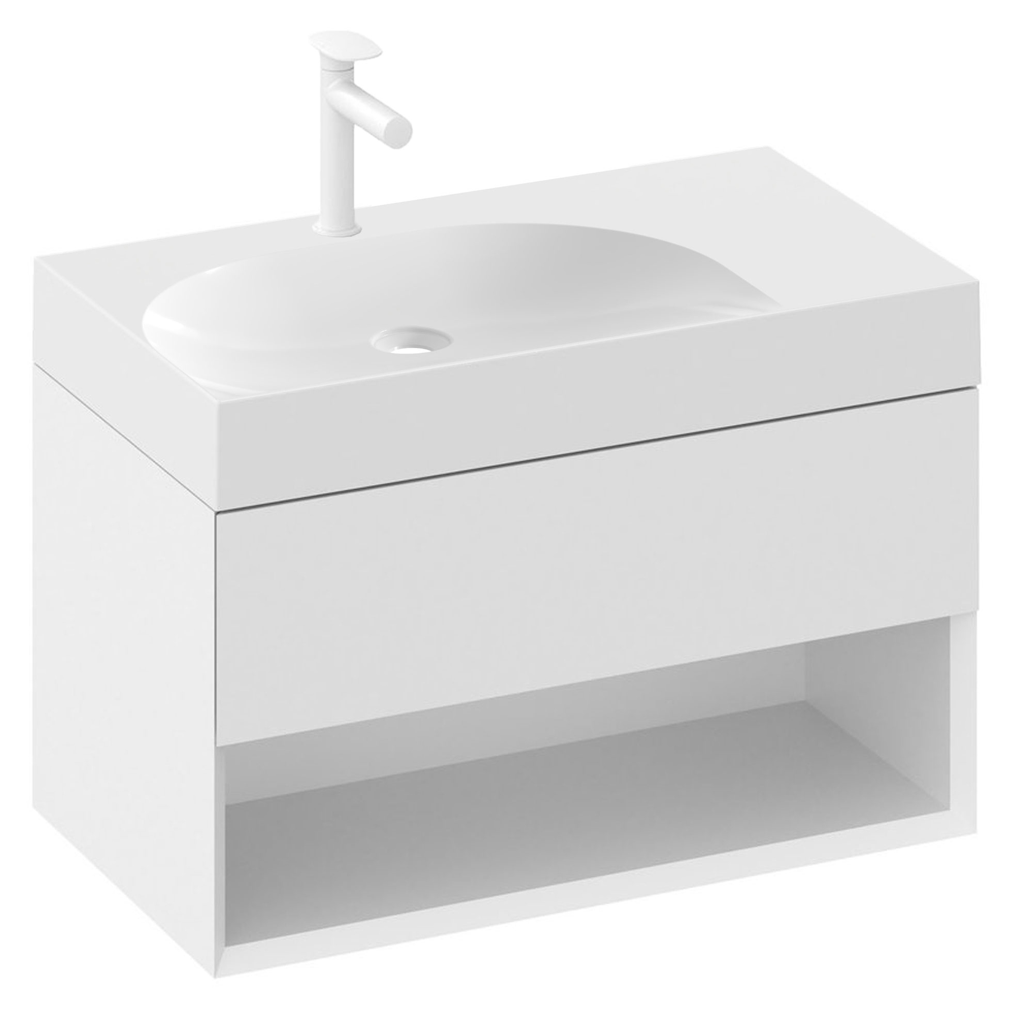 Ravak Servantskap Lite Hvit Blank 80 cm med Servant M Venstre
