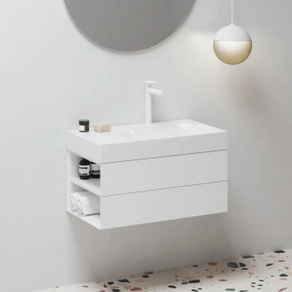 Ravak Servantskap <strong>Lite</strong>  Hvit Blank med 2 Lådor 80 cm Høyre & Servant M