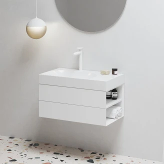 Ravak Servantskap <strong>Lite</strong>  Hvit Blank med 2 Lådor 80 cm Venstre & Servant M