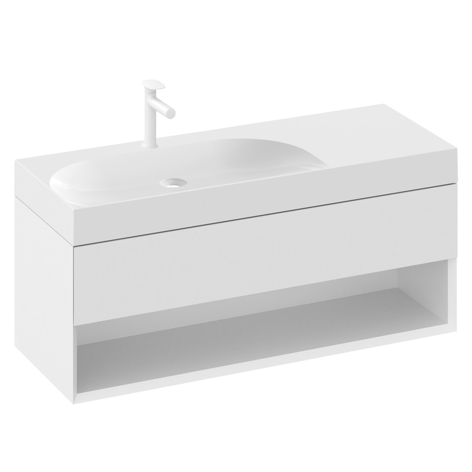 Ravak Servantskap Lite Hvit Blank 120 cm med Servant Venstre