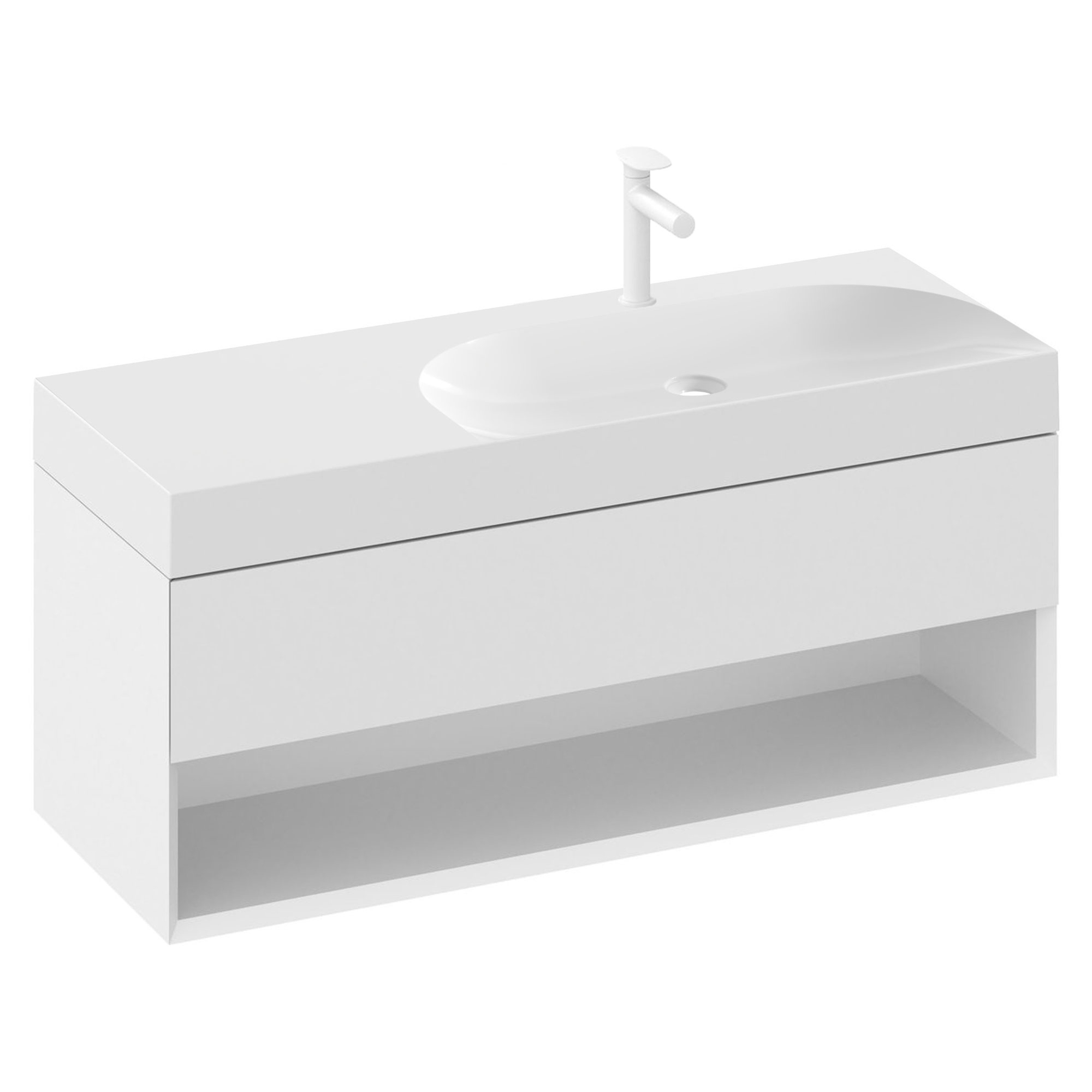 Ravak Servantskap Lite Hvit Blank 120 cm med Servant Høyre