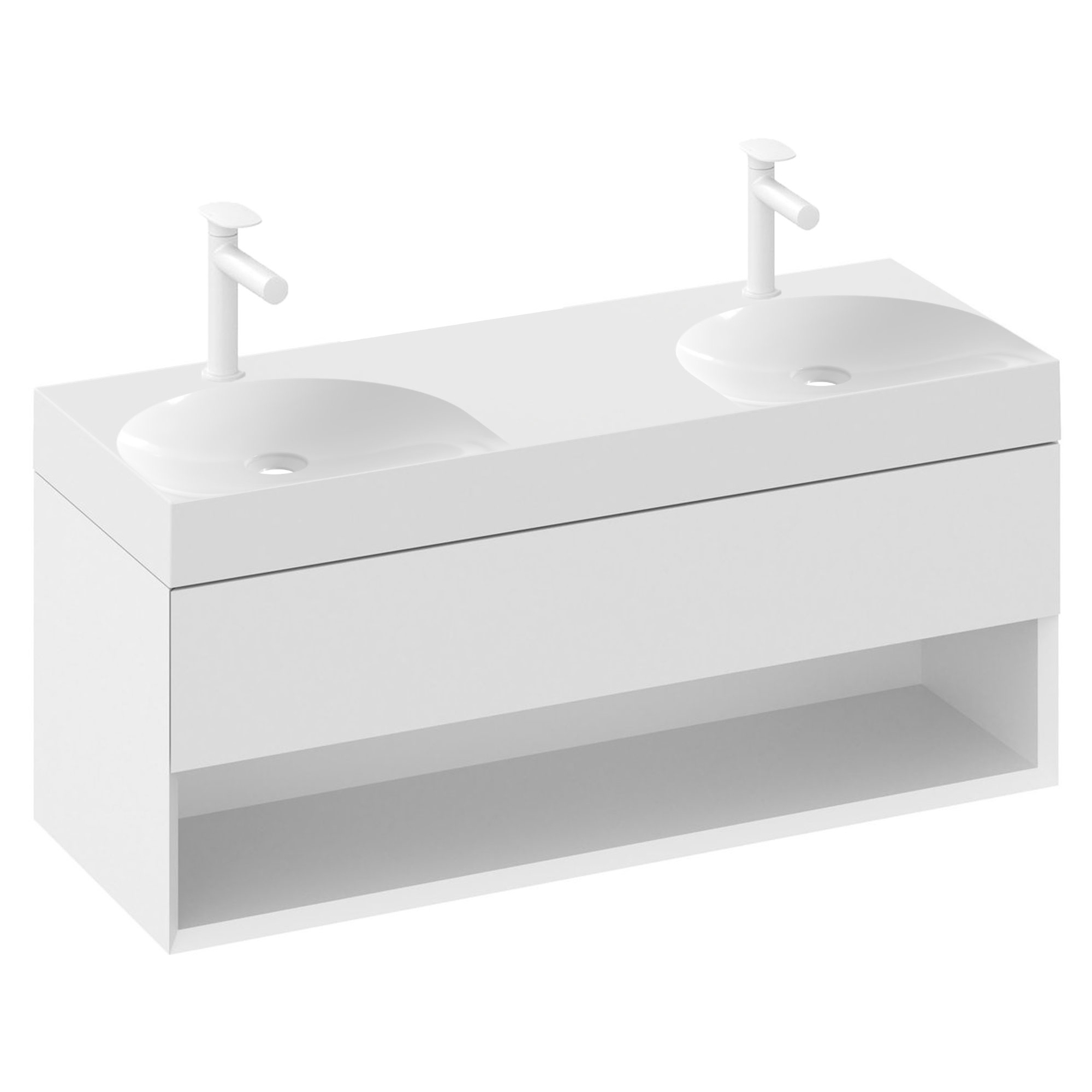 Ravak Servantskap Lite Hvit Blank 120 cm med Dubbelt Servant