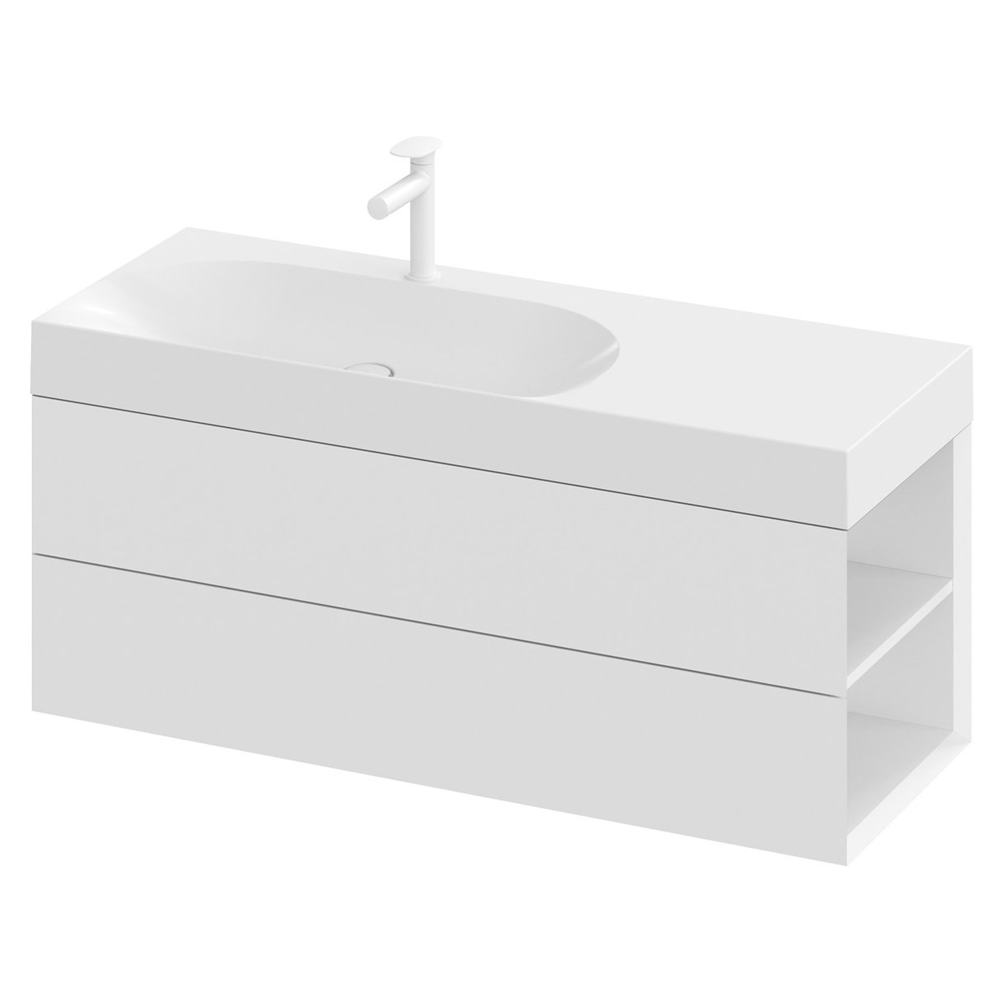 Ravak Servantskap Lite Hvit Blank med 2 Lådor 120 cm Venstre & Servant