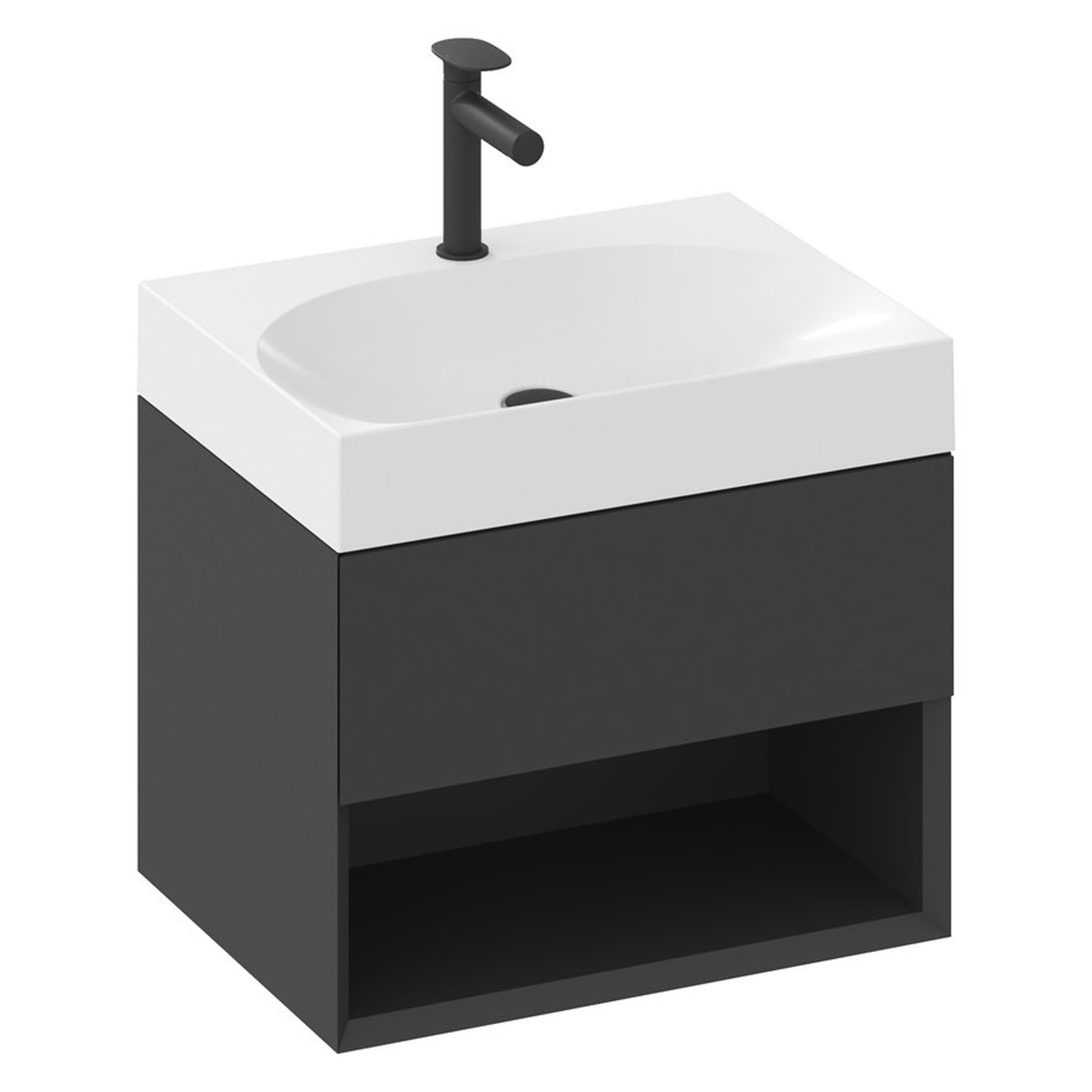 Ravak Servantskap Lite Svart Matt 60 cm med Servant