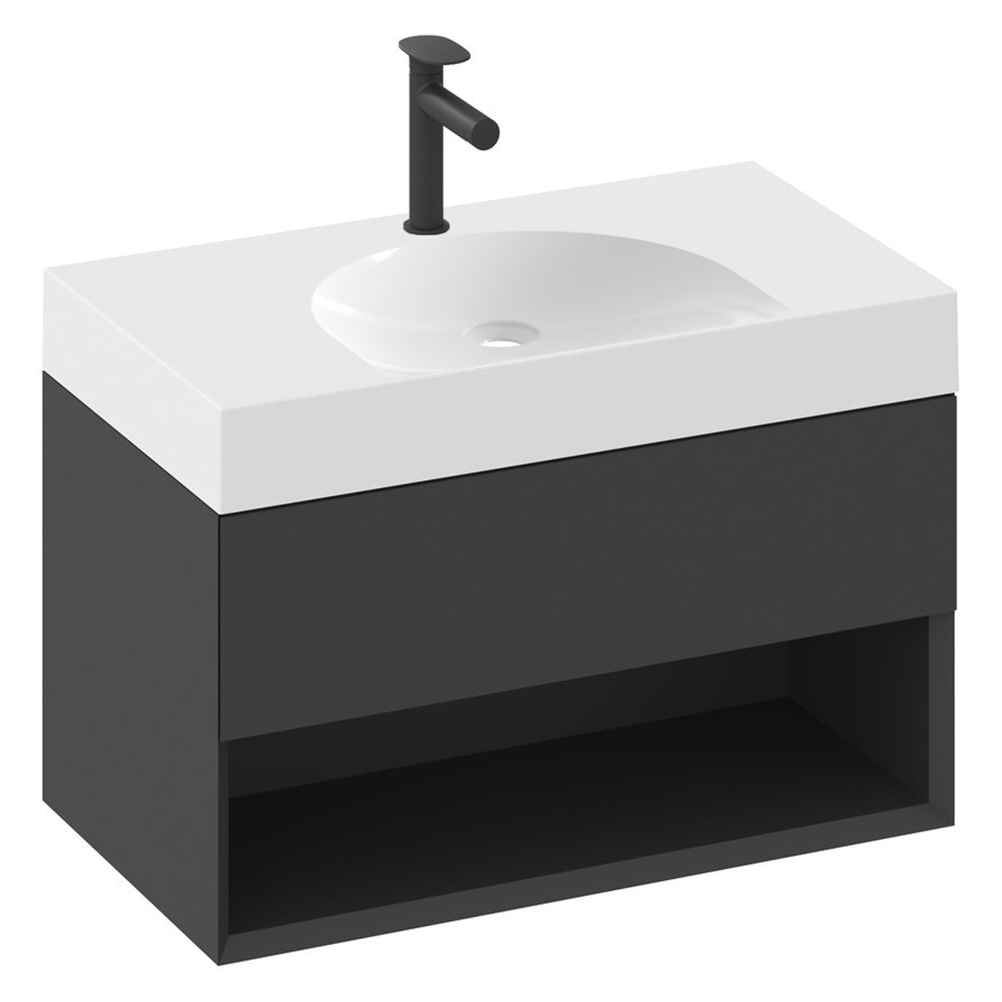 Ravak Servantskap Lite Svart Matt 80 cm med Servant S