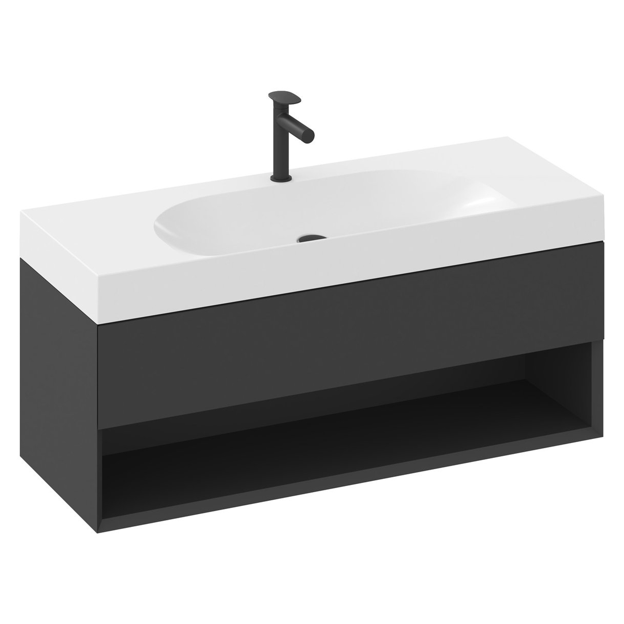 Ravak Servantskap Lite Svart Matt 120 cm med Servant