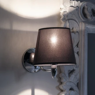 Vegglampe <strong>Veloura</strong>  Krom, Svart