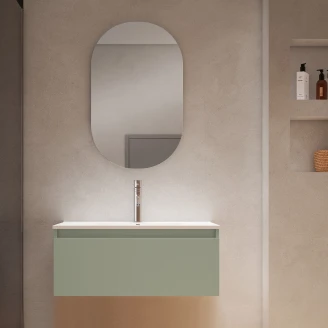 Servantskap <strong>Blisse</strong>  Oliv Matt 80x46x28 cm med Servant Hvit Blank