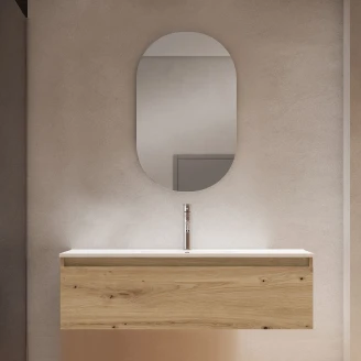 Servantskap <strong>Blisse</strong>  Eik Matt 120x46x28 cm med Servant Hvit Blank
