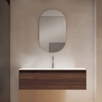 Servantskap <strong>Blisse</strong>  Valnøtt Matt 120x46x28 cm med Servant Hvit Blank