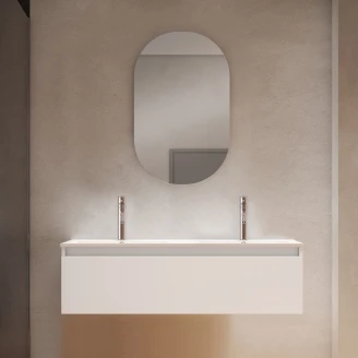 Dobbelt Servantskap <strong>Blisse</strong>  Hvit Matt 120x46x28 cm med Servant Hvit Blank
