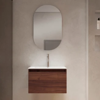 Servantskap <strong>Blisse</strong>  Valnøtt Matt 60x46x40 cm med Servant Hvit Blank