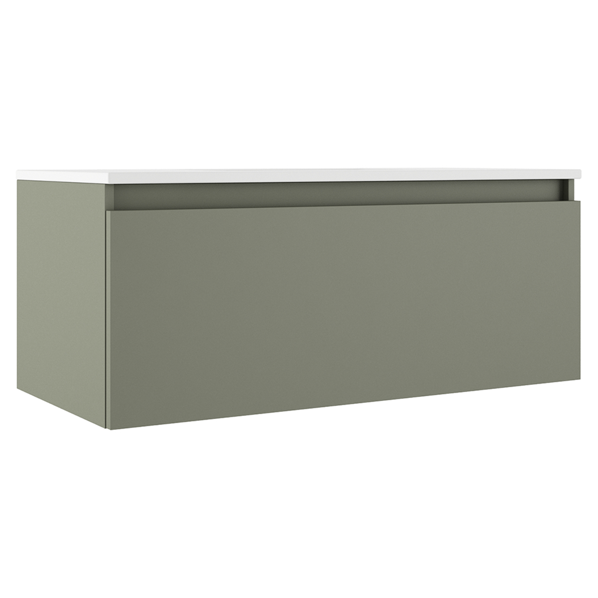 Servantskap Blisse Oliv Matt 100x46x40 cm med Servant Hvit Blank