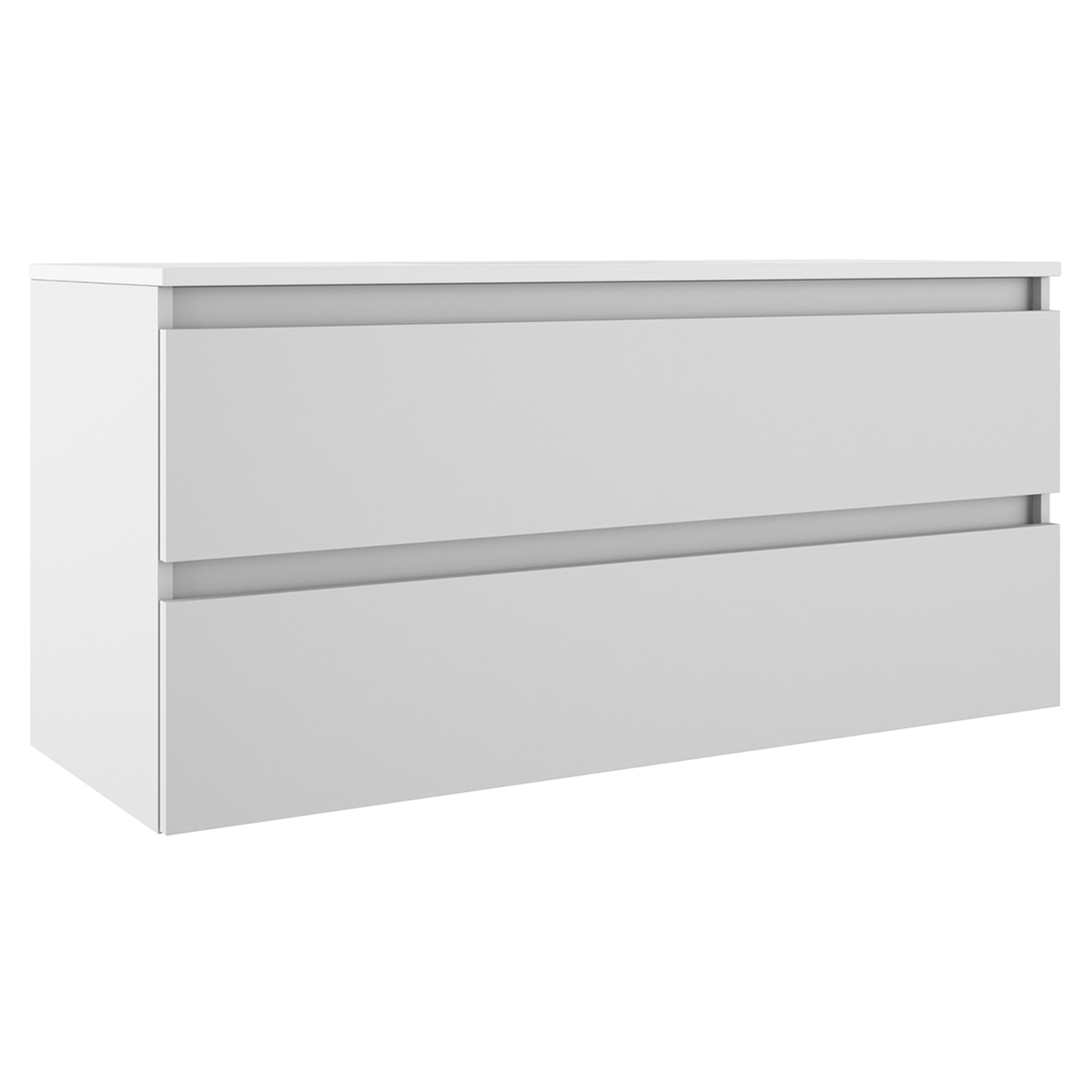 Servantskap Blisse Hvit Matt 120 cm med Två Skuffer & Servant Hvit Blank
