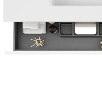 Servantskap Blisse Beige Matt 100x46x28 cm med Servant Hvit Blank