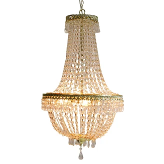 Werner Voss Hengende Lampe Crystal Gull, Transparent Blank L