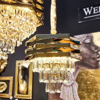 Werner Voss Hengende Lampe <strong>Crystal Gold</strong>  M Gull Blank