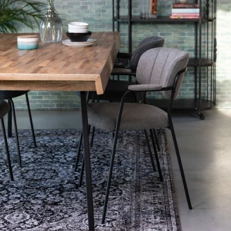 Stol med Armlæn <strong>Milis</strong>  Mørkegrå, Sort
