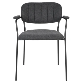 Stol med Armlener <strong>Milis</strong>  Mørkegrå, Svart