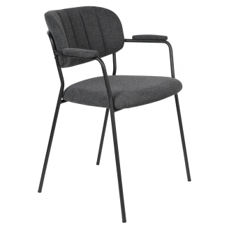 Stol med Armlæn <strong>Milis</strong>  Mørkegrå, Sort