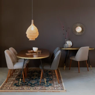 Spisebord Yulin Brun, Gull Oval 90x180 cm