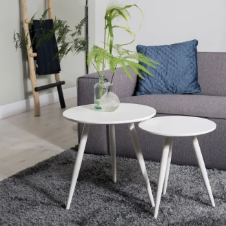 Sett med 2 Sidebord Aidis Hvit