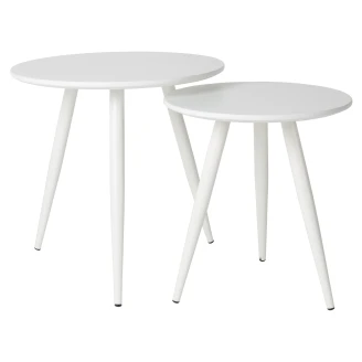 Sett med 2 Sidebord <strong>Aidis</strong>  Hvit